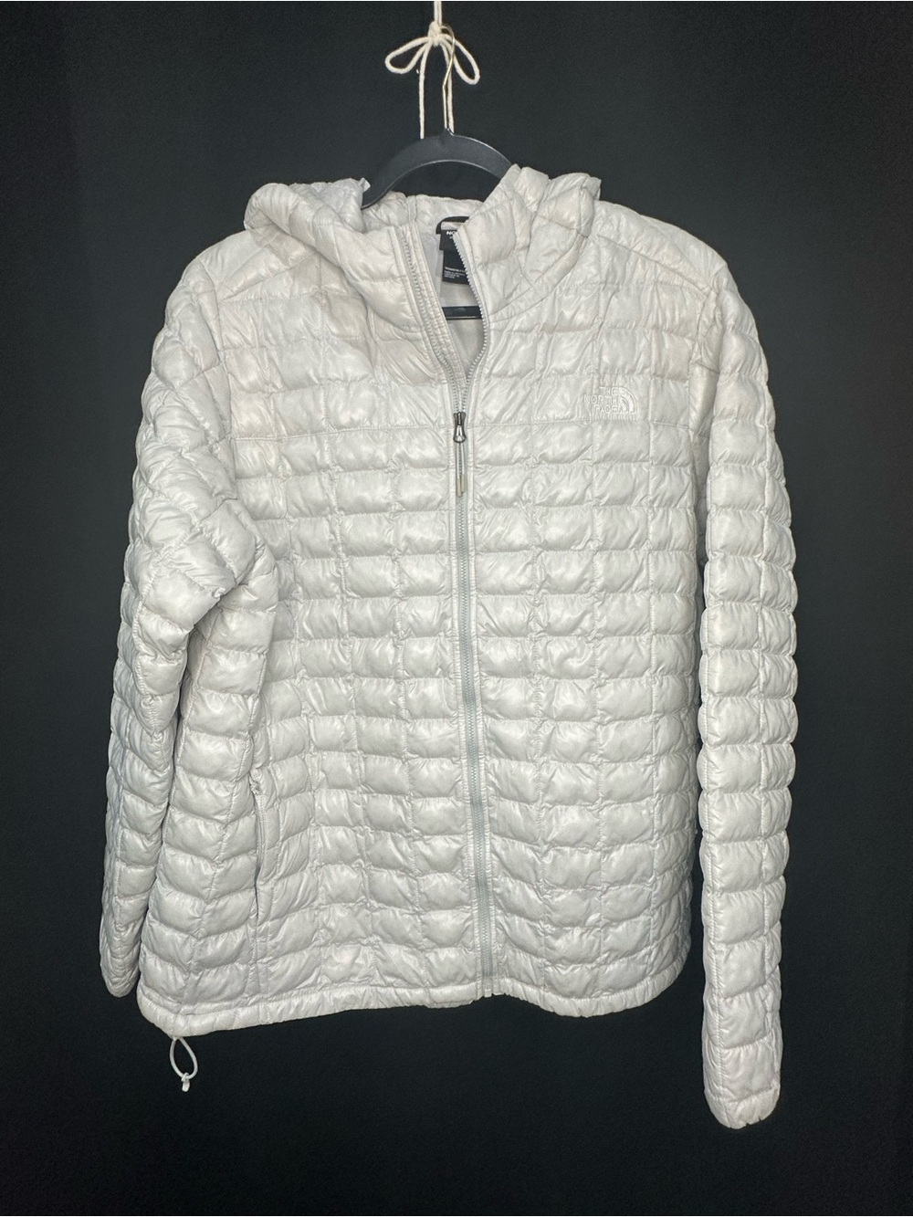 The North Face White Thermoball Quilted Jacket with Hood